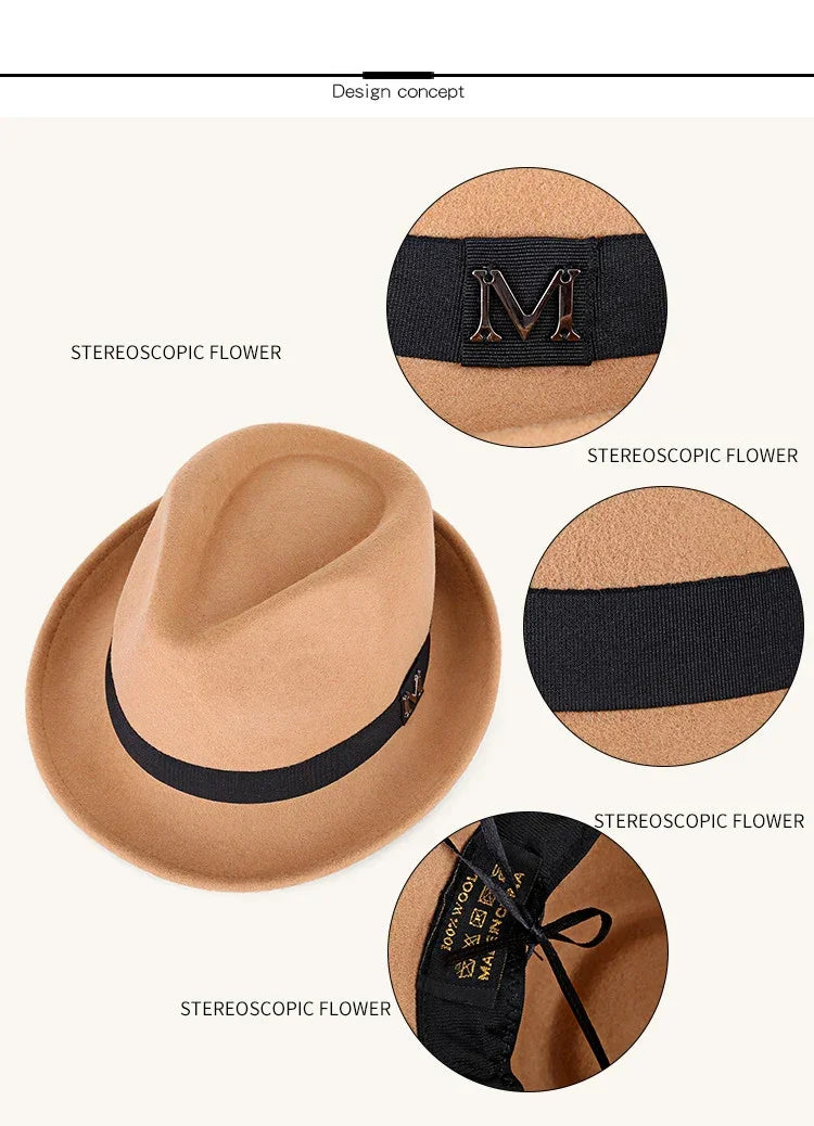 Men's Wool Fedora Hat – Winter Warm Felt Jazz Cap for Parties - Evallys.com