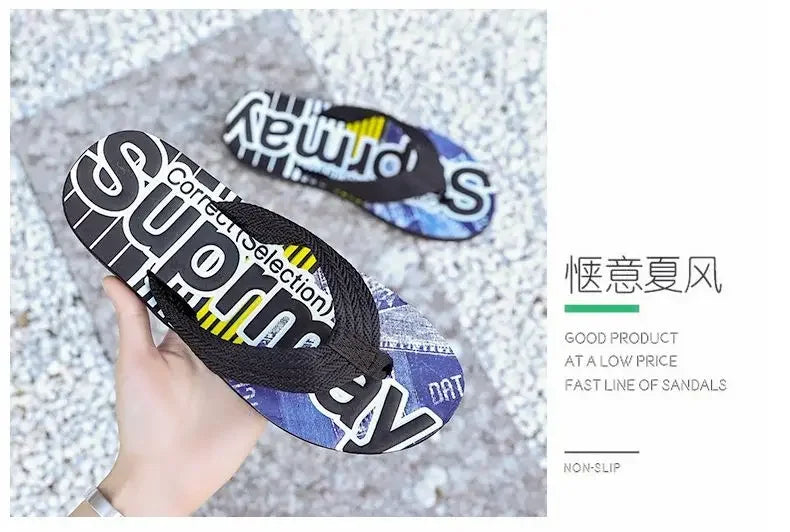 Men’s Summer Sliders Flip Flops – Anti-Skid Outdoor Casual Beach Sandals - Evallys.com