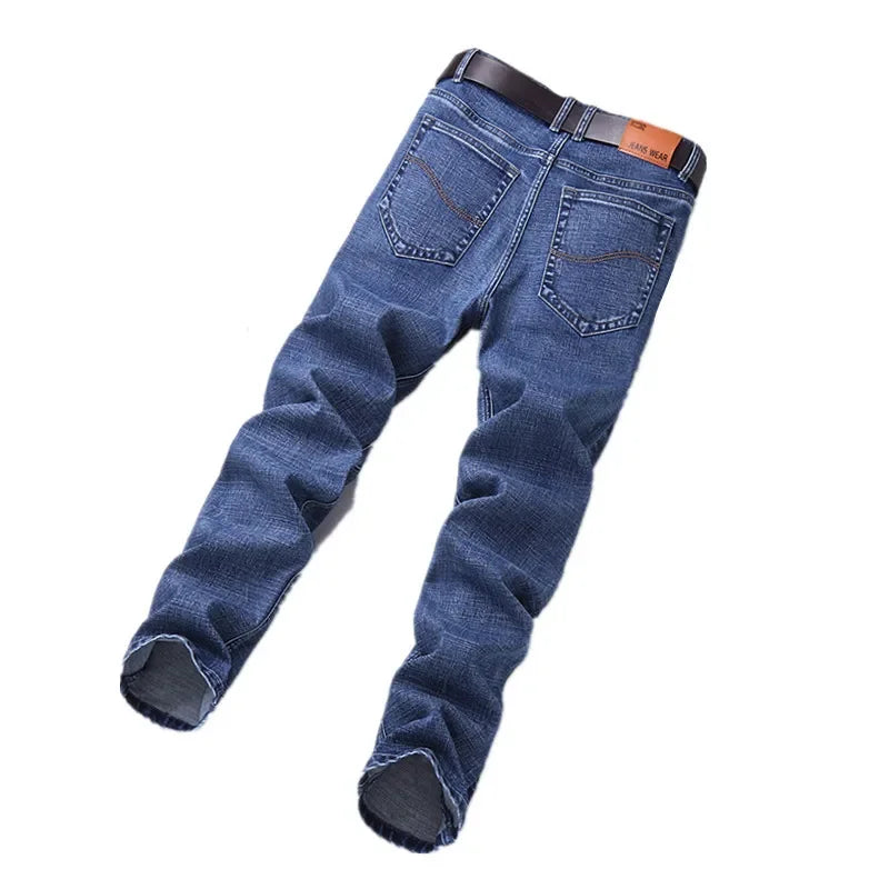 Blue Men's Stretch Jeans, Black Denim Trousers, Fashion Slim Casual Pants Asian Size 28-40 - Evallys.com