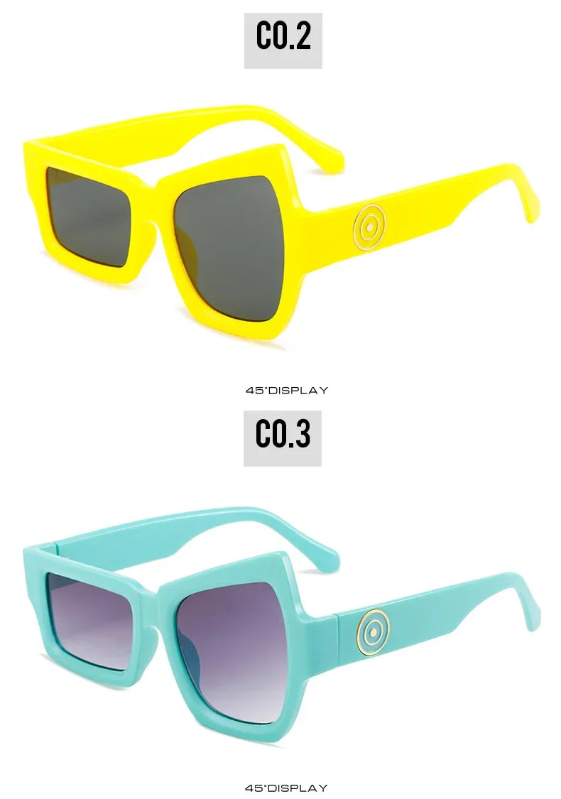 Men Punk Sunglasses Luxury Brand Designer Steampunk Geometry Polygon Sun Glasses Women UV400 Driving Square Shade Unique Eyewear - Evallys.com