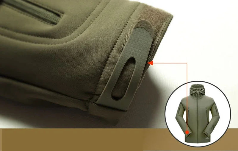 Military Shark Skin Soft Shell Jackets Men Tactical Windproof Waterproof jacket men Army Combat Jackets Mens Hooded Bomber Coats - Evallys.com