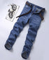 Blue Men's Stretch Jeans, Black Denim Trousers, Fashion Slim Casual Pants Asian Size 28-40 - Evallys.com