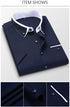 TFETTER Summer Business Shirt Men Short Sleeves Button Up Shirt Turn-down Collar Casual Shirts Mens Clothing Plus Size 5XL - Evallys.com