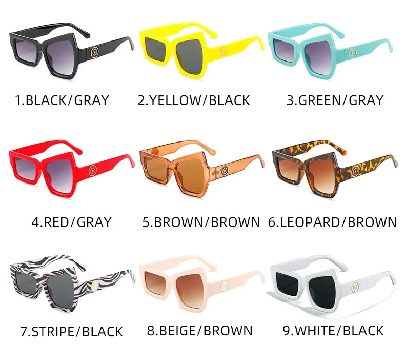 Men Punk Sunglasses Luxury Brand Designer Steampunk Geometry Polygon Sun Glasses Women UV400 Driving Square Shade Unique Eyewear - Evallys.com