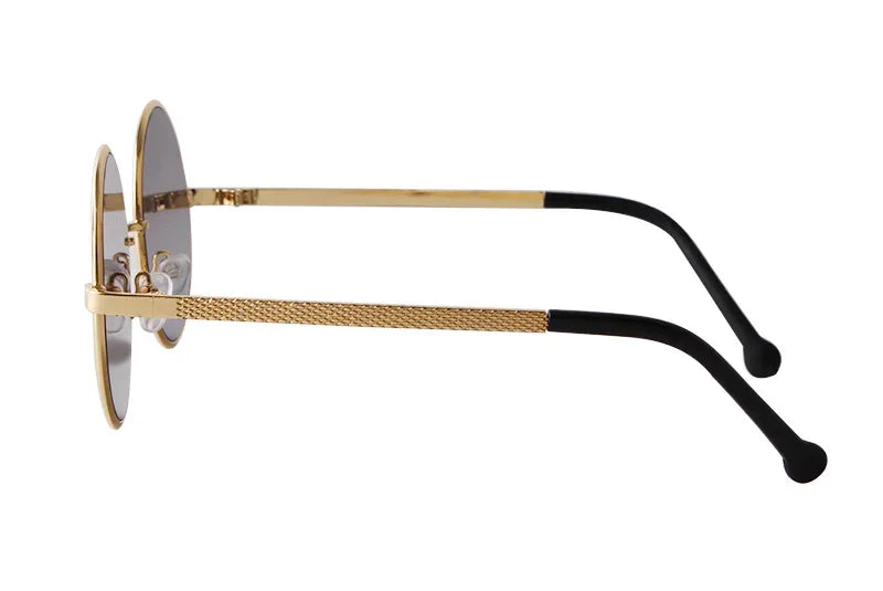 Steampunk Small Round Sunglasses Men 2022 Brand Vintage Metal Mirror Film Women Sun Glasses Cool Circle Shade Eyewear Male UV400 - Evallys.com