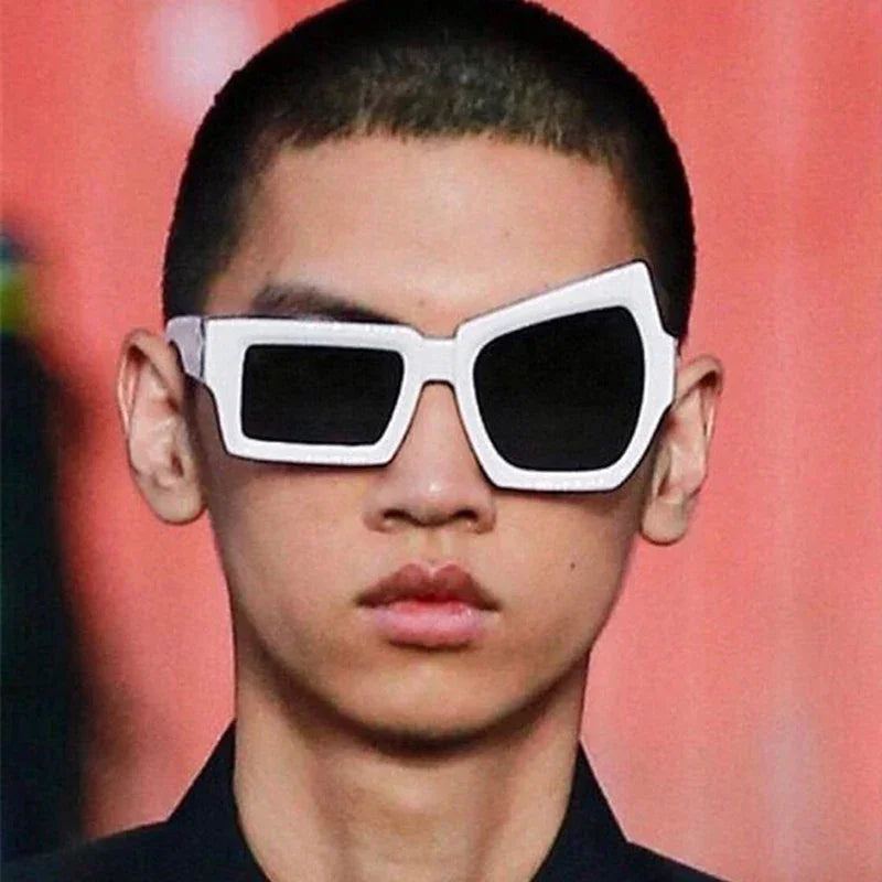 Men Punk Sunglasses Luxury Brand Designer Steampunk Geometry Polygon Sun Glasses Women UV400 Driving Square Shade Unique Eyewear - Evallys.com