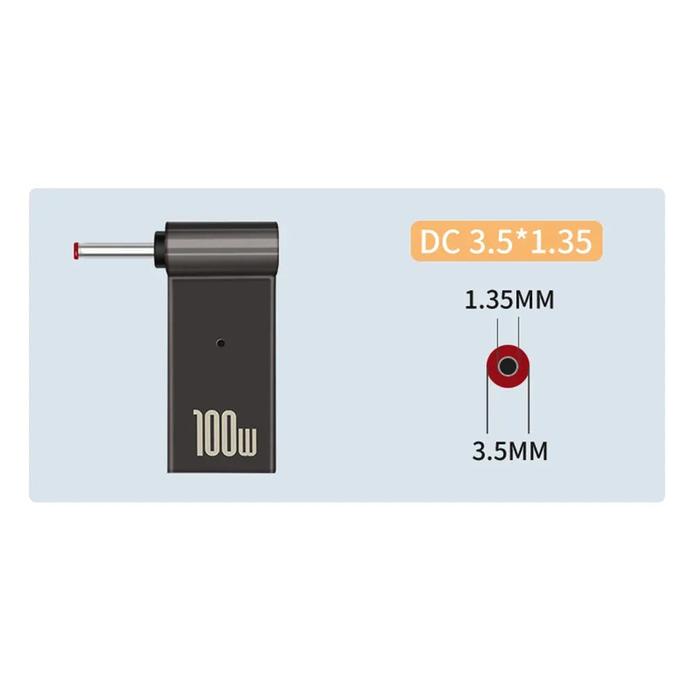 PD 100W Laptop Power Adapter Connector Type C Laptop Power Adapter Connector Plug Type C Female to DC Male Jack Plug for HP Dell - Evallys.com