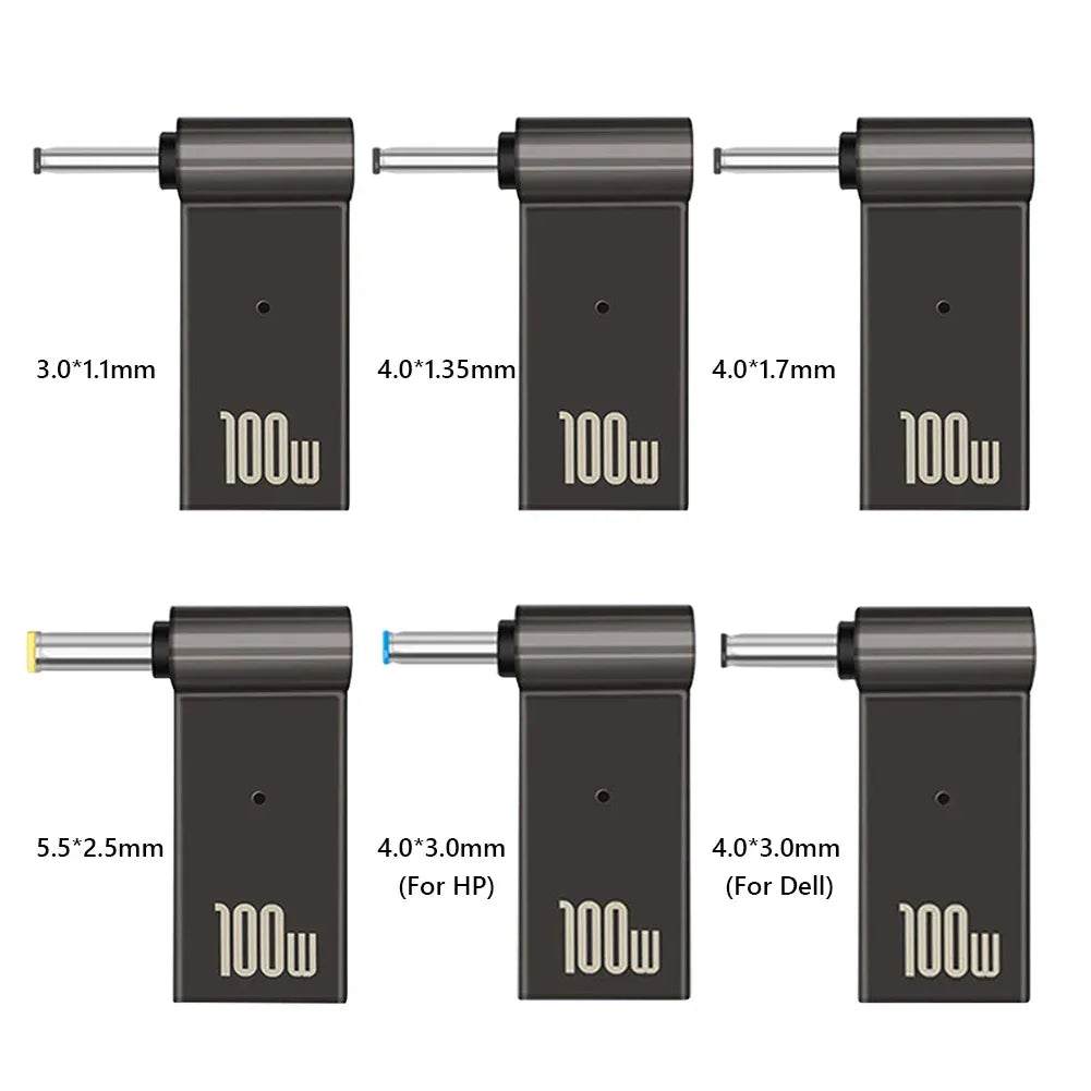 PD 100W Laptop Power Adapter Connector Type C Laptop Power Adapter Connector Plug Type C Female to DC Male Jack Plug for HP Dell - Evallys.com