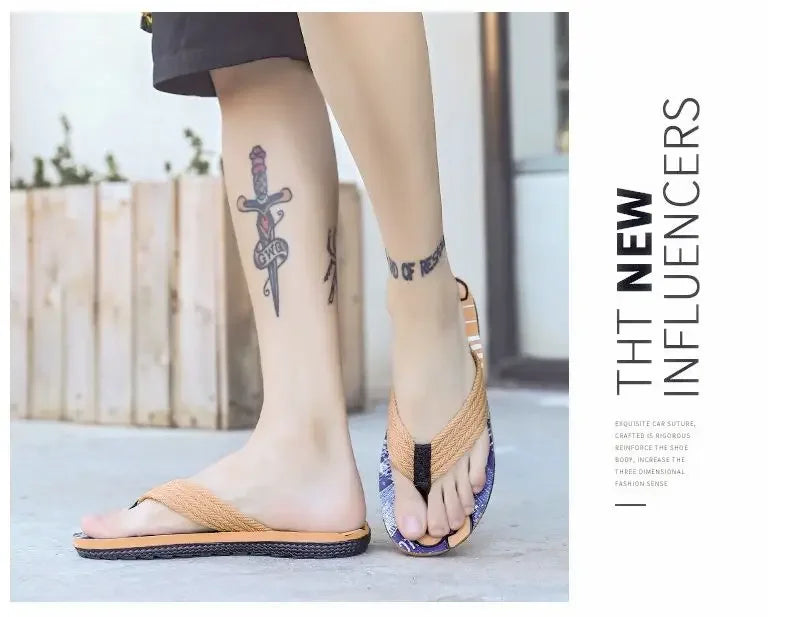 Men’s Summer Sliders Flip Flops – Anti-Skid Outdoor Casual Beach Sandals - Evallys.com