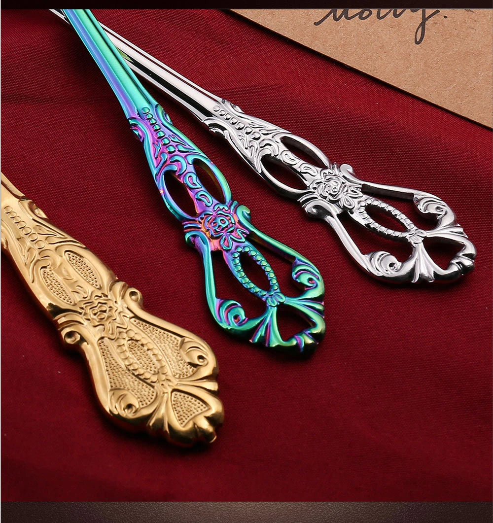 24pcs Cutlery Set Gold Dinnerware Stainless Steel Royal Spoon Forks Knives Kitchen Western Dinner Silverware Tableware Gift