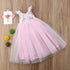 1-7 Year Kids Girls Princess Dress Evening Party Wedding Birthday Tulle Tutu Dresses Baby Girl Clothes Summer Long Maxi Dress - Evallys.com