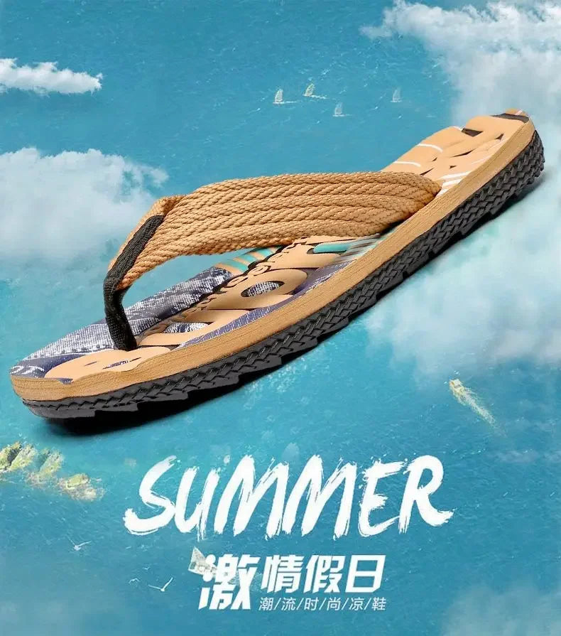 Men’s Summer Sliders Flip Flops – Anti-Skid Outdoor Casual Beach Sandals - Evallys.com
