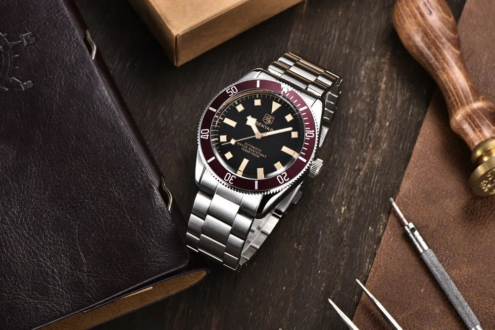 BENYAR Men's Watches Mechanical Automatic Watch BB58 Sport Watch For Men 2024 Stainless Steel Waterproof Business Luminous Clock - Evallys.com