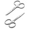 Facial Hair Small Grooming Scissors For Men Women - Eyebrow, Nose Hair, Mustache, Beard, Eyelashes, Ear Trimming Kit - Curved and Rounded Safety Tip Clippers For Hair Cutting - 2PCS Silver - Evallys.com # #