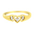 10KT Yellow Gold 1/20 cttw Diamond Triple Heart Diamond Ring (K-L, I1-I2) - Evallys.com # #