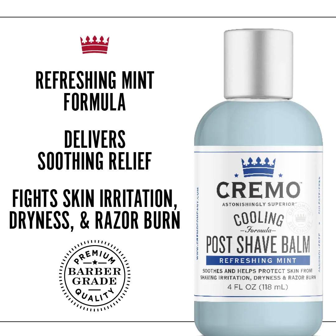 Cremo Astonishingly Superior Razor Refills, (4 Pack) & Cooling Formula Post Shave Balm, Soothes, Cools And Protects Skin From Shaving Irritation, Dryness and Razor Burn, 4 Oz Refills + Shave Balm - Evallys.com # #