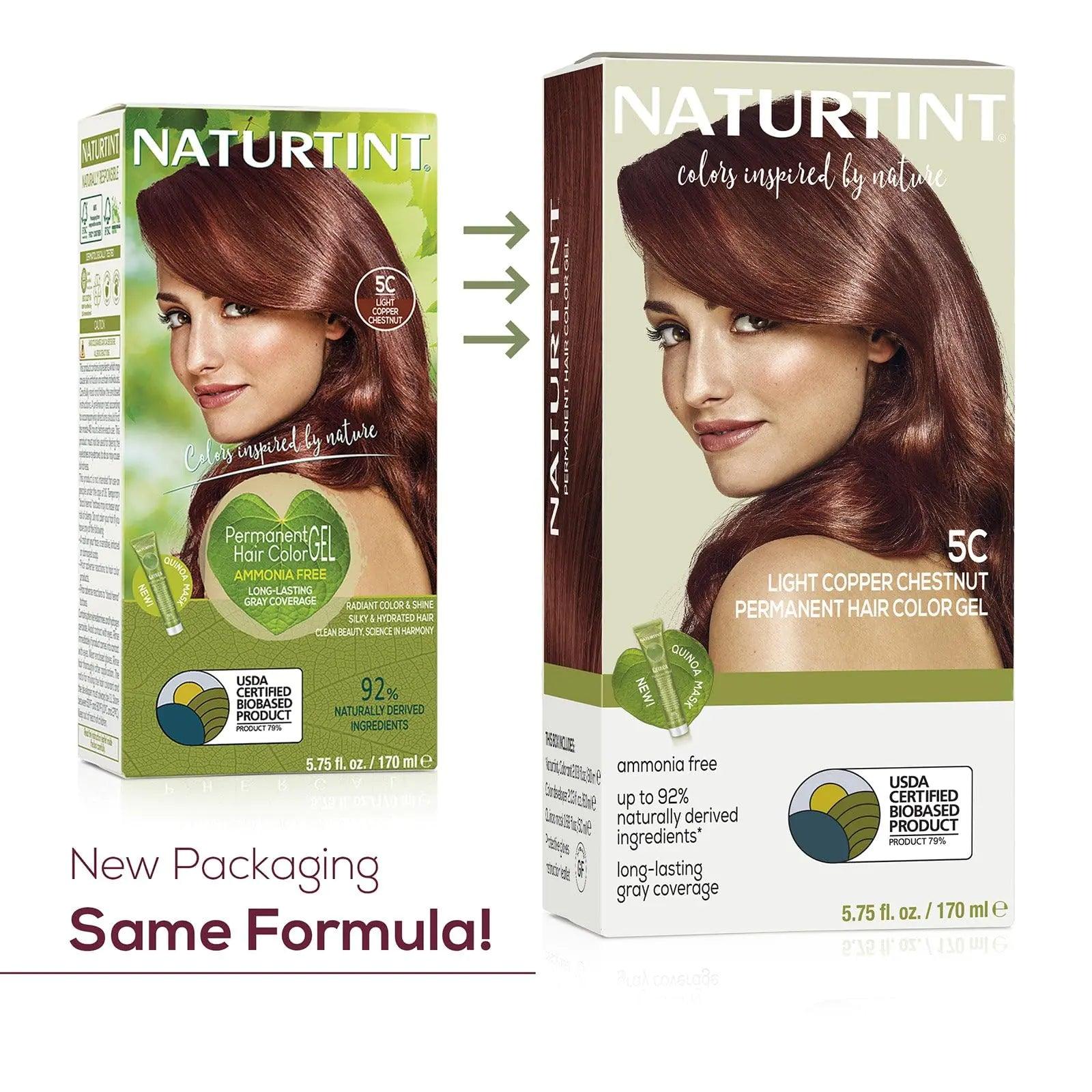 Naturtint Permanent Hair Color 5C Light Copper Chestnut (Pack of 6), Ammonia Free, Vegan, Cruelty Free, up to 100% Gray Coverage, Long Lasting Results - Evallys.com # #