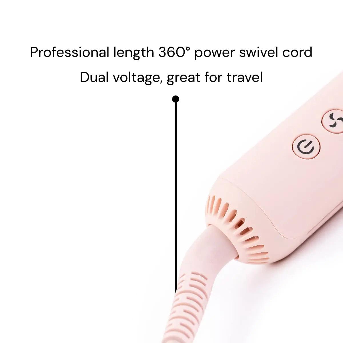 L'ANGE HAIR Le Duo Standard 360° Airflow Styler | 2-in-1 Curling Wand & Titanium Flat Iron Hair Straightener | Professional Hair Curler with Cooling Air Vents | Dual Voltage & Adjustable Temp (Blush) Blush Standard - Evallys.com # #