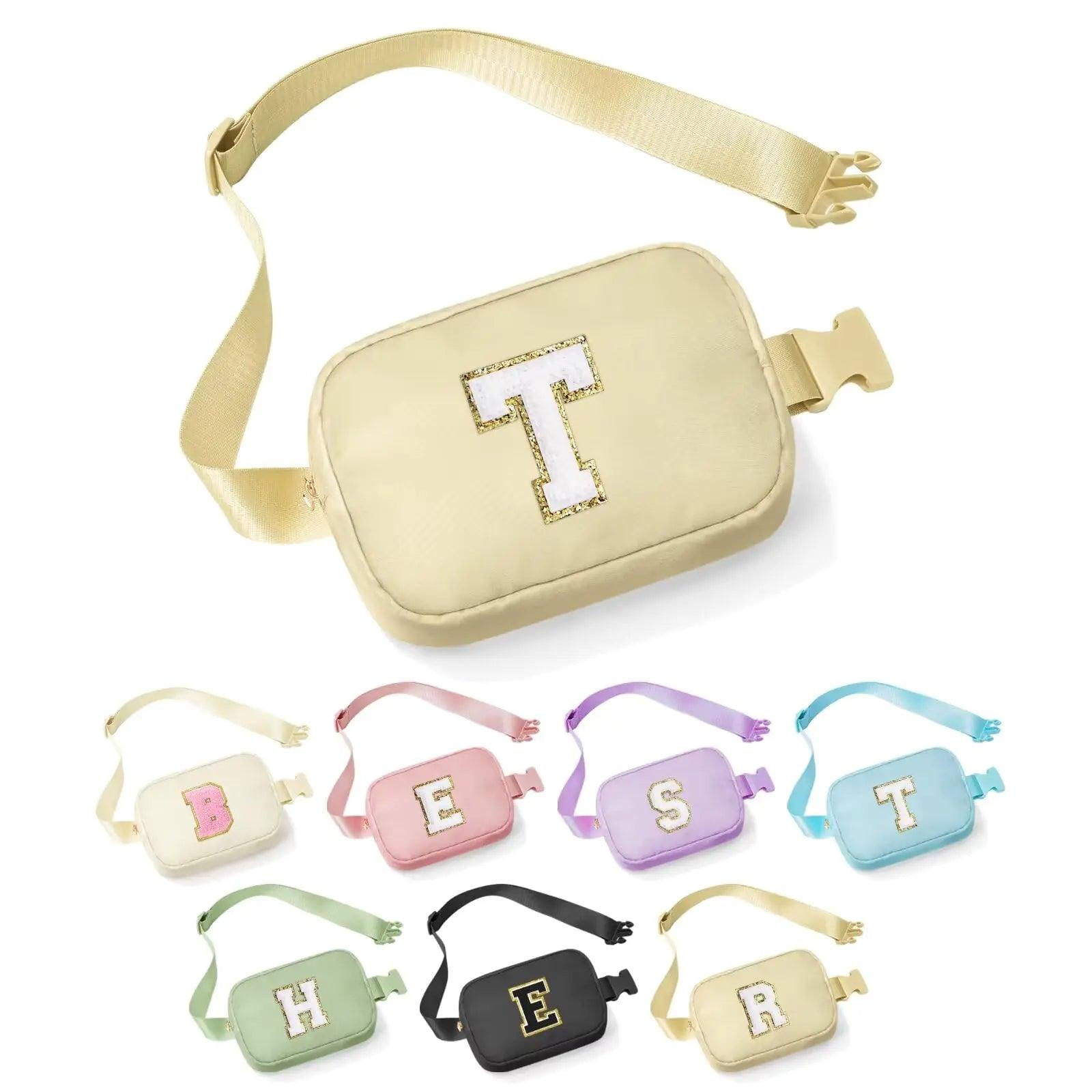 YOOLIFE Teacher Appreciation Gifts for Women - Gifts for Teacher, Teacher Retirement Gifts for Women Teacher Bag Teacher Gifts from Students, Initial Crossbody Bag Belt Bag, Khaki T - Evallys.com # #