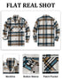 COOFANDY Men's Flannel Shirts Casual Button Down Plaid Shirt Jacket Long Sleeve Fleece Shacket with Pockets White Blue XX-Large - Evallys.com # #