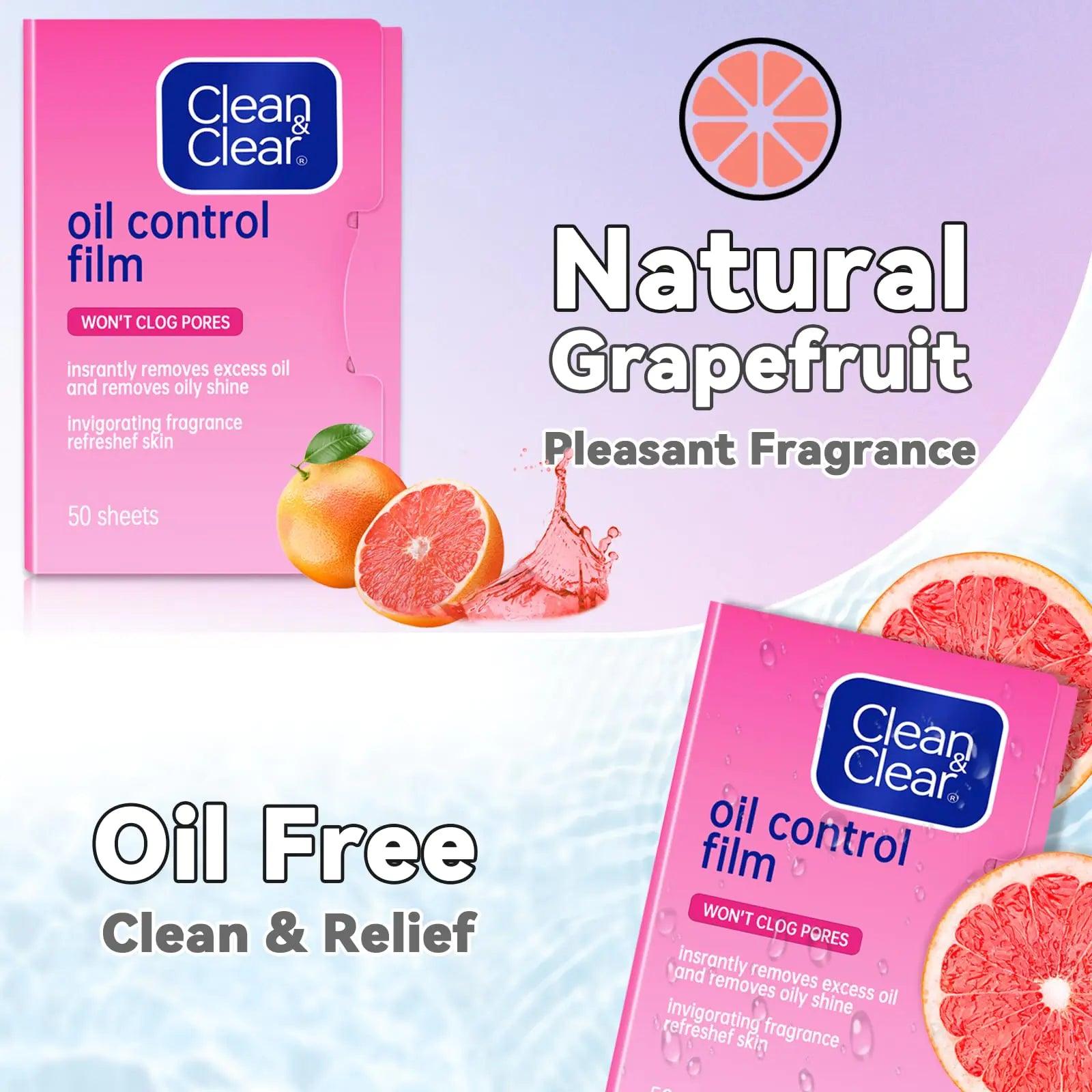 Oil Control Film Replacment for Clean & Clear Oil-absorbing Sheets 100 Sheets (Grapefruit Fragrance) Oil Blotting Sheets for Face,9% Larger,Makeup Friendly Handy Face Blotting Paper for Oily Skin 50 Count (Pack of 2) Pink - Evallys.com # #