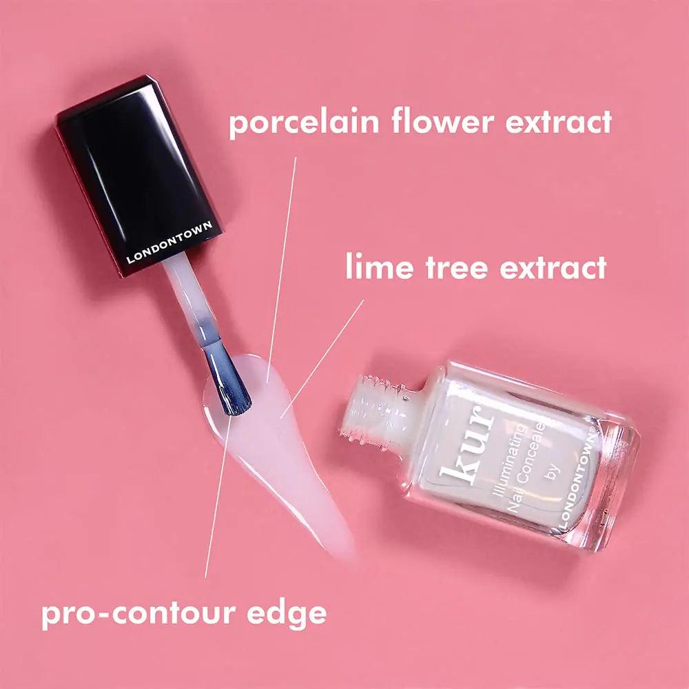 LONDONTOWN kur Illuminating Nail Concealer, Vegan, Cruelty Free, Gluten Free, Paraben Free Sheer Nail Polish Long Lasting Brightening Nail Care Milky - Evallys.com # #