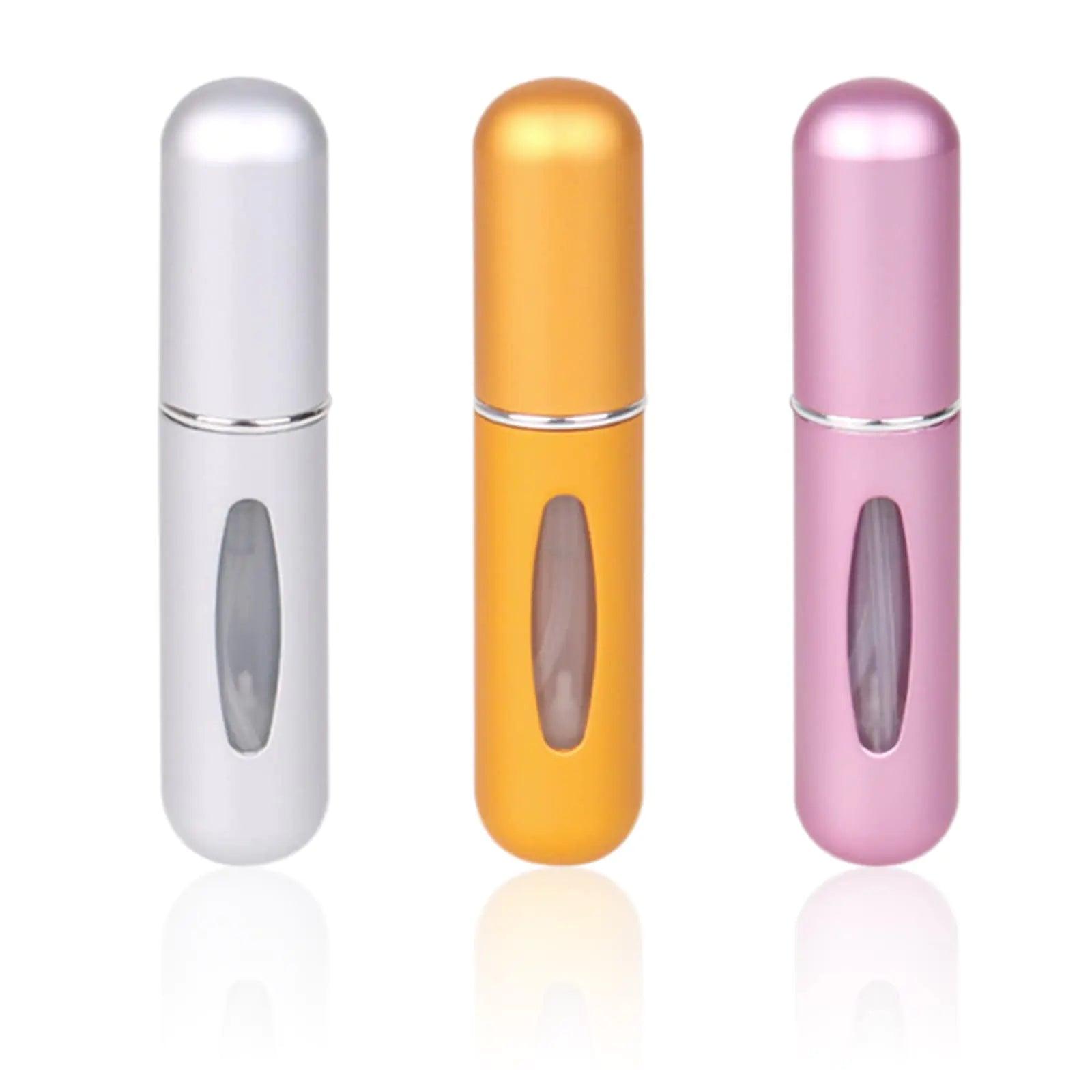 Travel Mini perfume Refillable Atomizer Container, Pocket Travel Size Cologne Sprayer, Perfume Scent Pump Case, Fragrance Empty spray bottle for Traveling and Outgoing 5ml Silver, Gold, Pink - Evallys.com # #