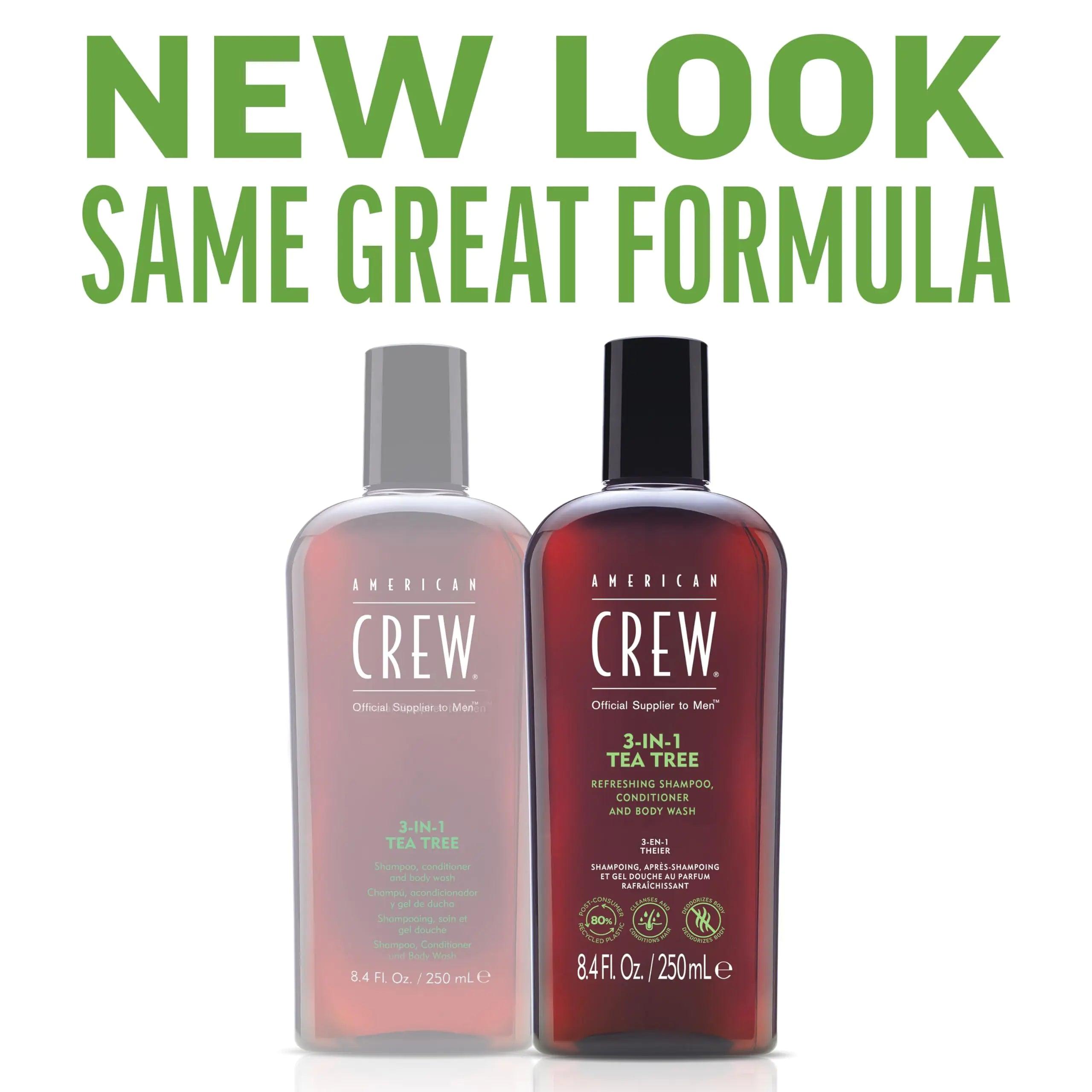 American Crew Shampoo, Conditioner & Body Wash for Men, 3-in-1, Tea Tree Scent, 3.3 Fl Oz 15 Fl Oz (Pack of 1) - Evallys.com # #