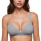 Women's Inbarely Triangle Bralette Comfortable Unlined V Neck Wireless Smoothing Bra Top Stretch X-Small Neutral Gray - Evallys.com # #