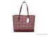 Coach Mollie Wine Signature Denim Chambray Canvas Leather Tote - Evallys.com # #