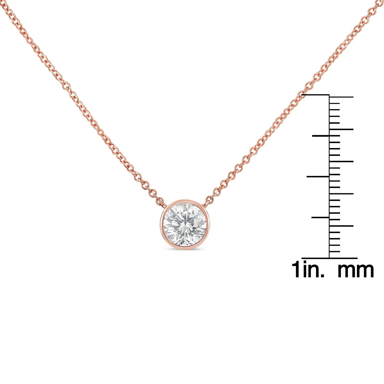 10K Rose Gold 1/5 Carat Round Brilliant-Cut Diamond Modern Bezel-Set Solitaire 16