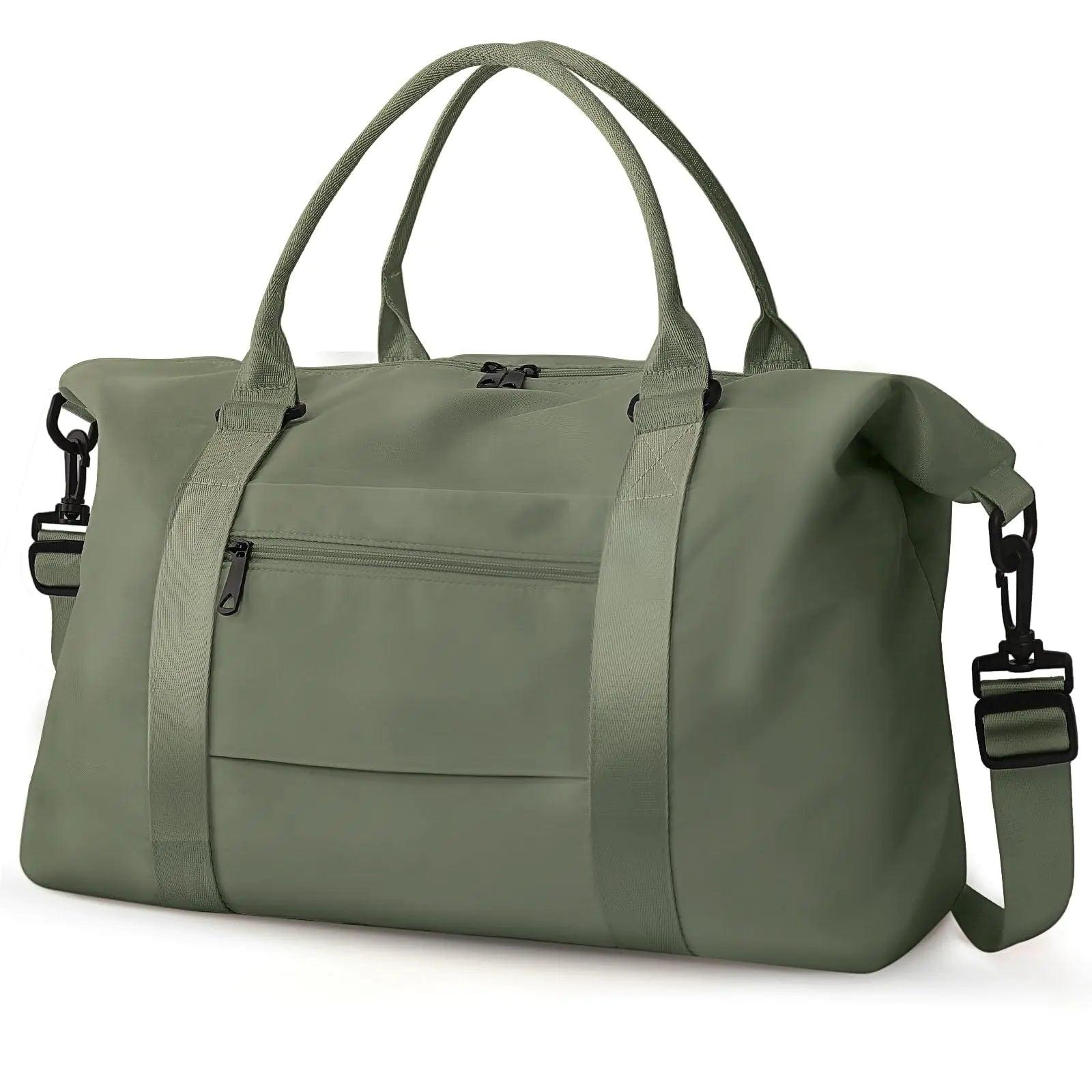 Travel Duffle Bag, Waterproof Weekender Bag Carry On Tote Bags for Women, Travel Essentials Sport Gym Bag for Men, Hospital Bag for Labor and Delivery, Overnight Bag Luggage Bag with Trolley Sleeve 06 Dark Green - Evallys.com # #