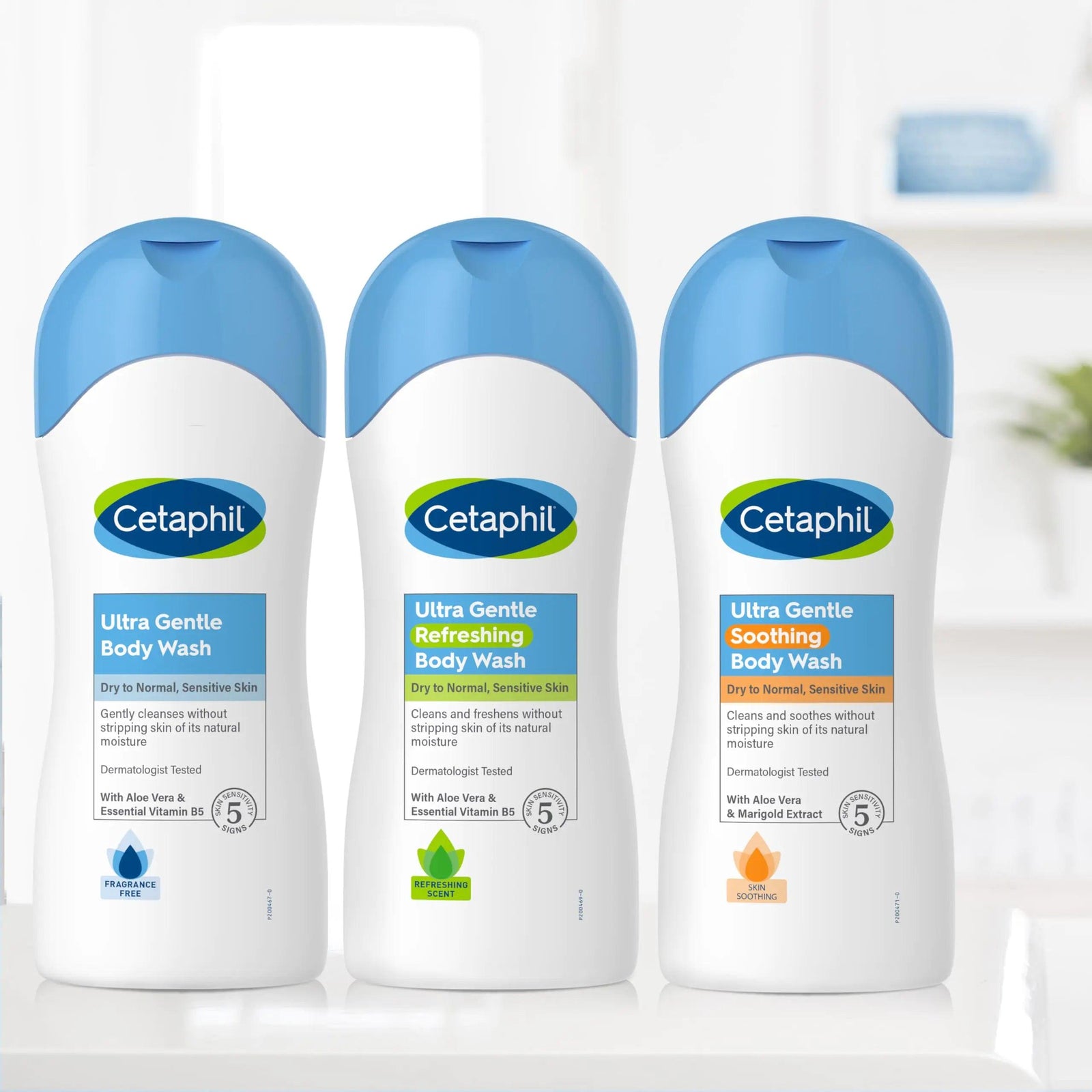 Cetaphil Ultra Gentle Refreshing Body Wash, For Dry to Normal, Sensitive Skin, 16.9oz, with Aloe Vera, Calendula, Vitamin B5, Hypoallergenic, Fragrance Free, Dermatologist Tested - Evallys.com # #