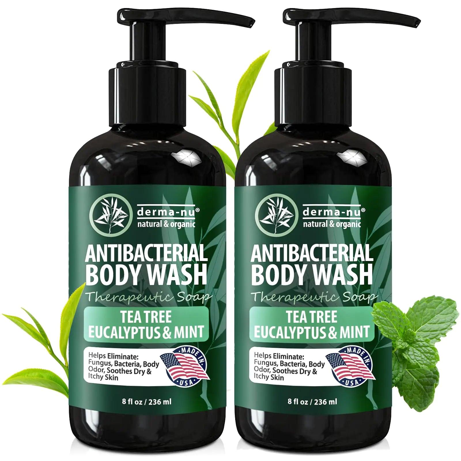 Antibacterial Body Wash - Antibacterial Soap And Tea Tree Body Wash For Jock Itch, Athletes Foot, Eczema And Back Acne - Anti Bacterial Body Soap For Men And Women Safe For All Skin Types - 2 Pack 8 Fl Oz (Pack of 2) - Evallys.com # #