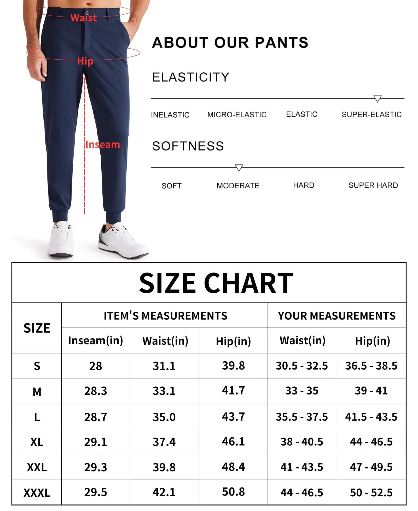 Libin Men's 4-Way Stretch Golf Joggers with Pockets, Slim Fit Work Dress Pants Athletic Casual Sweatpants for Men Medium Olive - Evallys.com # #