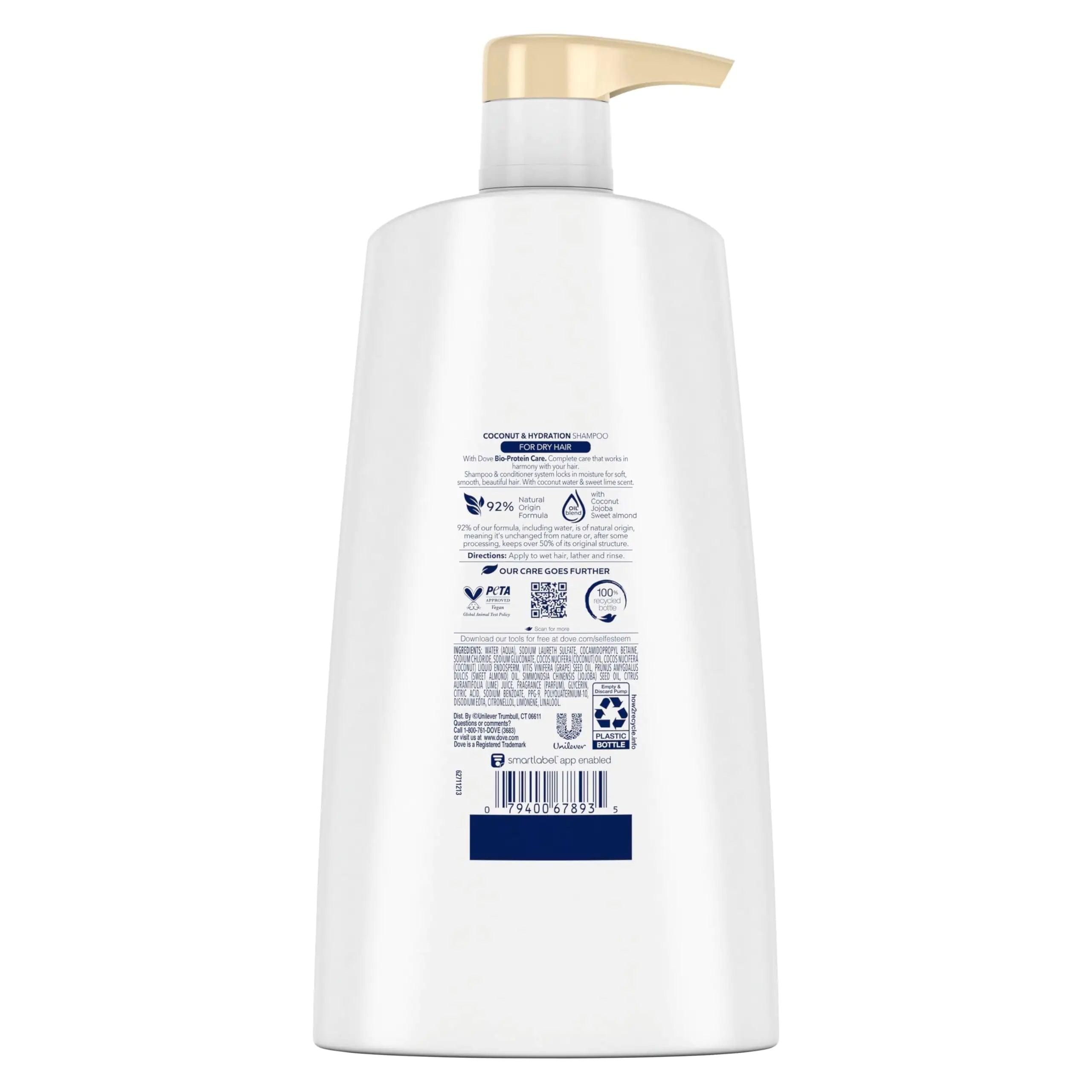 Dove Ultra Care Shampoo Coconut and Hydration for Dry Hair Shampoo with Oil Blend of Coconut, Jojoba & Sweet Almond 25.4 oz - Evallys.com # #