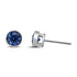 14K White Gold 1.0 Cttw Blue Lab Grown Diamond Screw-Back Classic Bezel Solitaire Stud Earrings (Blue Color, VS2-SI1 Clarity) - Evallys.com # #