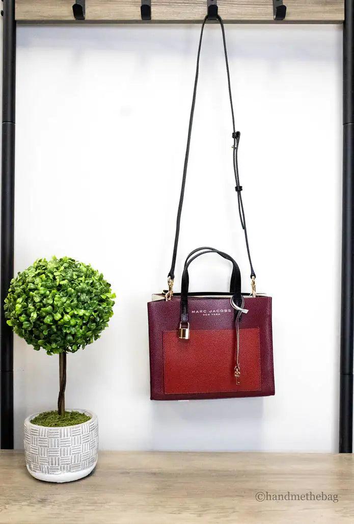 Marc Jacobs Grind Mini Pomegranate Colorblock Leather Tote - Evallys.com # #