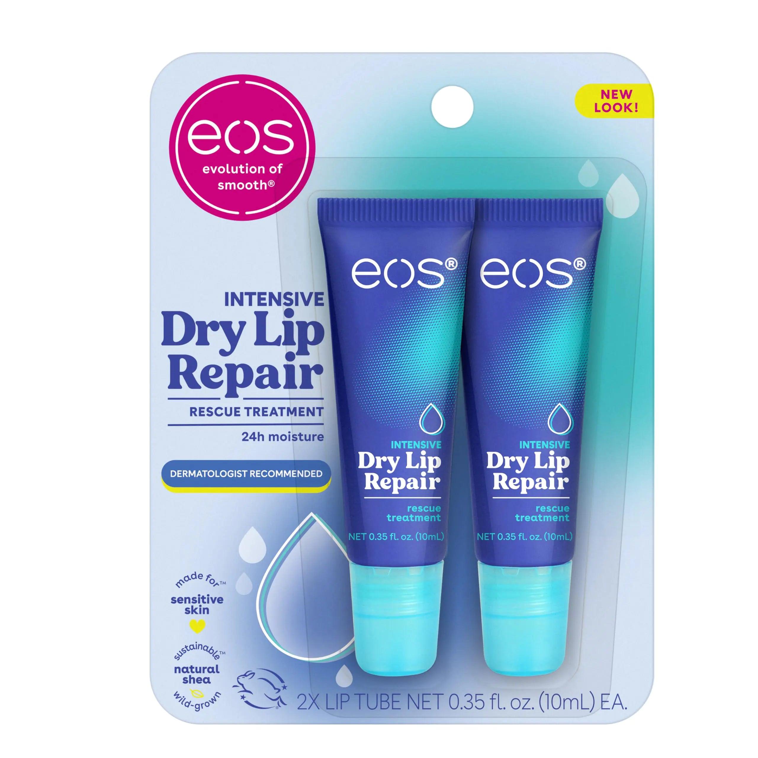 eos The Hero Lip Repair, Extra Dry Lip Treatment, 24HR Moisture, Natural Strawberry Extract, 0.35 fl oz, 2 Count (Pack of 1) - Evallys.com # #