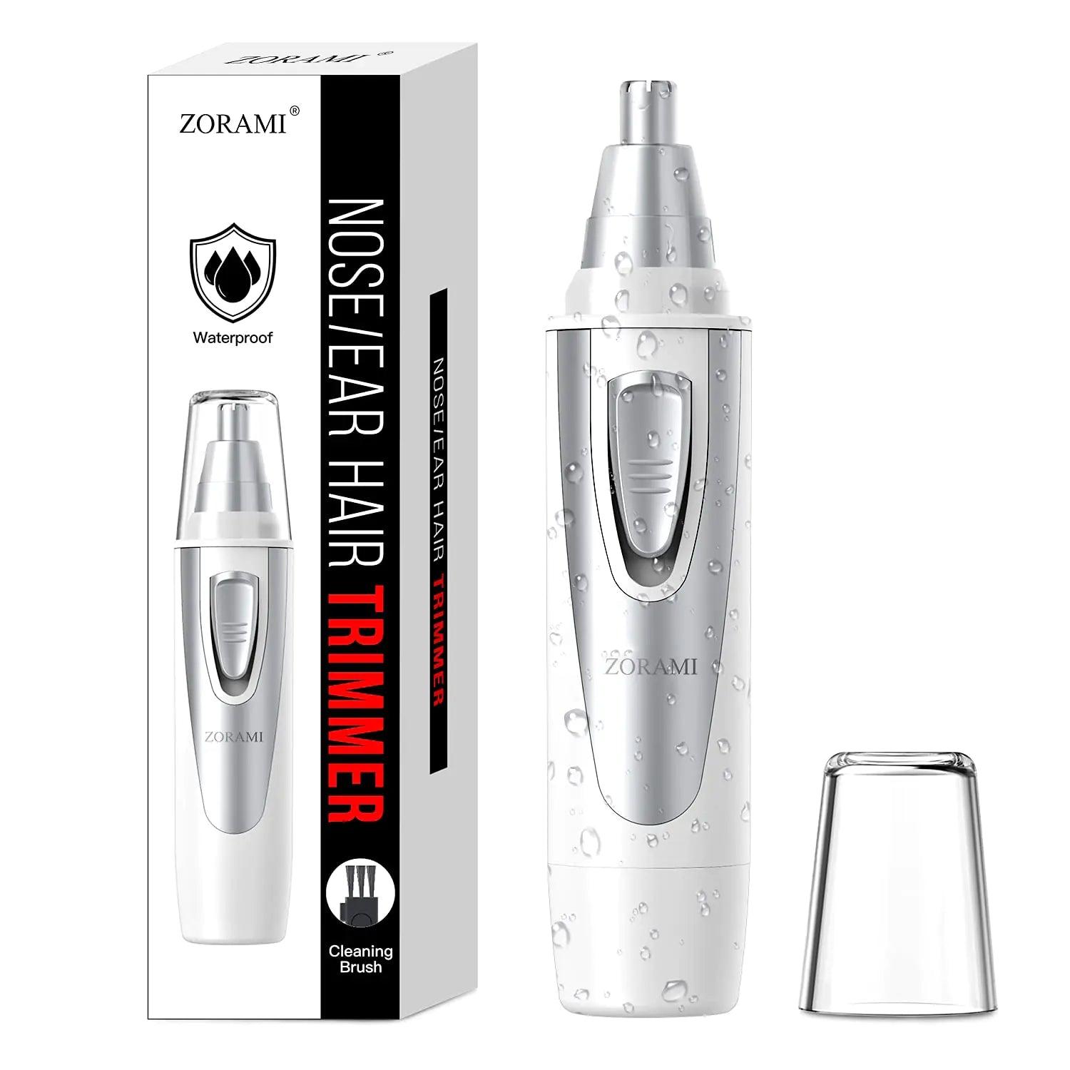 Ear and Nose Hair Trimmer Clipper - 2024 Professional Painless Eyebrow & Facial Hair Trimmer for Men Women,Battery-Operated Trimmer with IPX7 Waterproof,Dual Edge Blades for Easy Cleansing White - Evallys.com # #