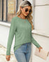 Womens Long Sleeve Shirts Pleated Tunic Tops Loose Dressy Casual Blouses Basic Trendy Fall Clothes 2024 02 Light Green Small - Evallys.com # #