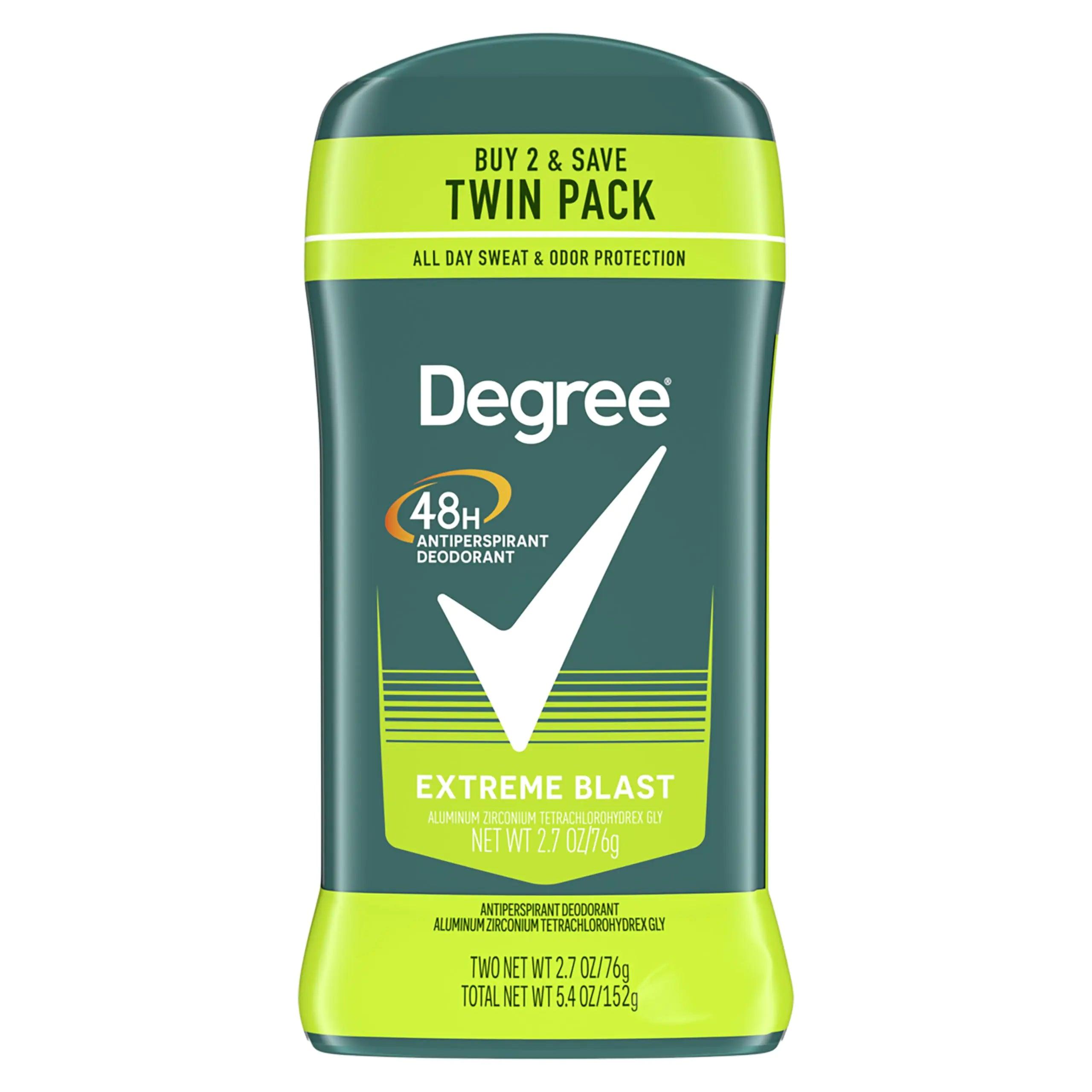 Degree Men Original Protection Antiperspirant Deodorant 48-Hour Sweat & Odor Protection Extreme Blast Antiperspirant For Men 2.7 oz, Twin Pack (Pack of 2) 8.1 Ounce (Pack of 4) - Evallys.com # #