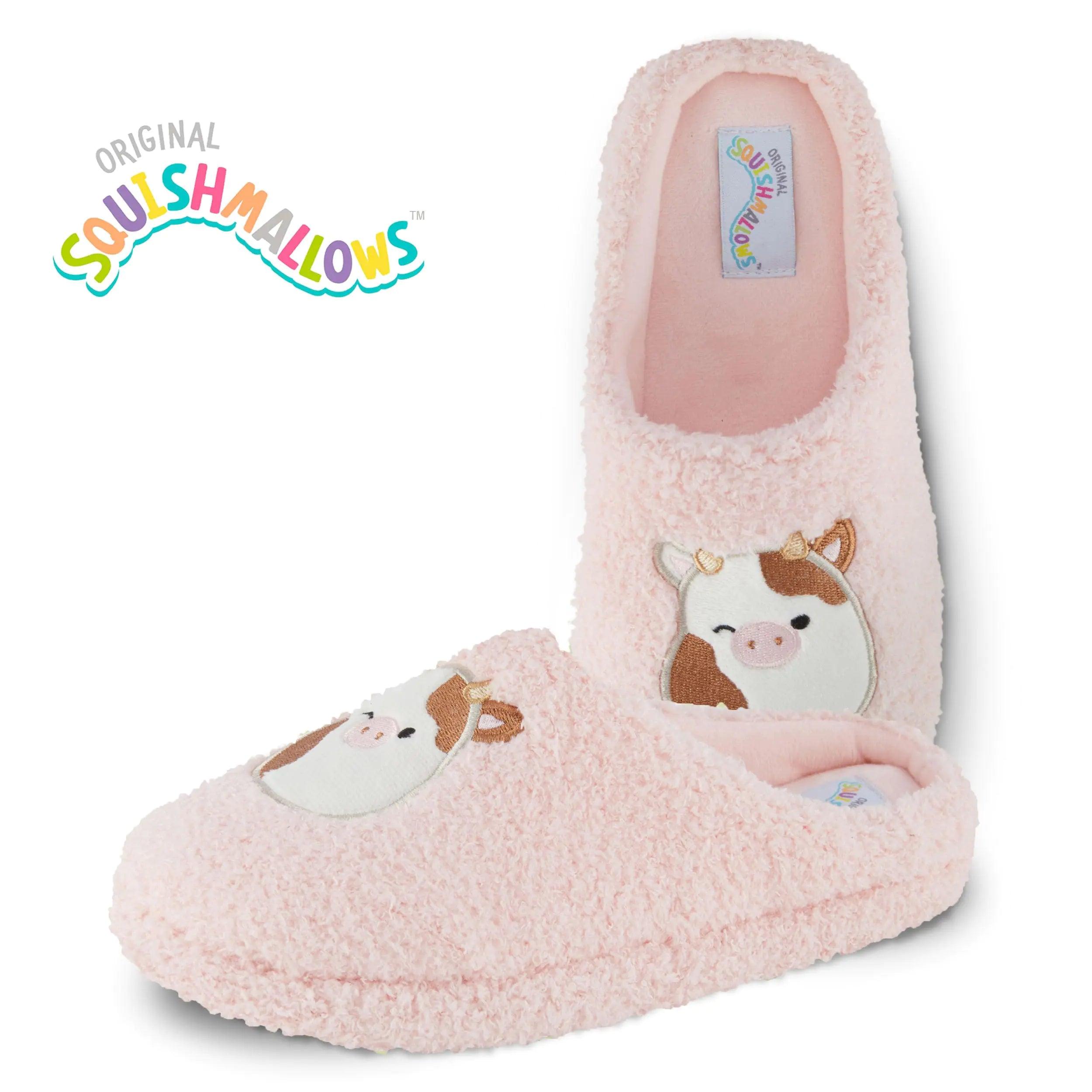 Squishmallows Kids Slippers and Womens Slippers Gifts for Women Extra Cozy Fuzzy House Slippers Slip On Ronnie the Cow 11-12 Little Kid - Evallys.com # #