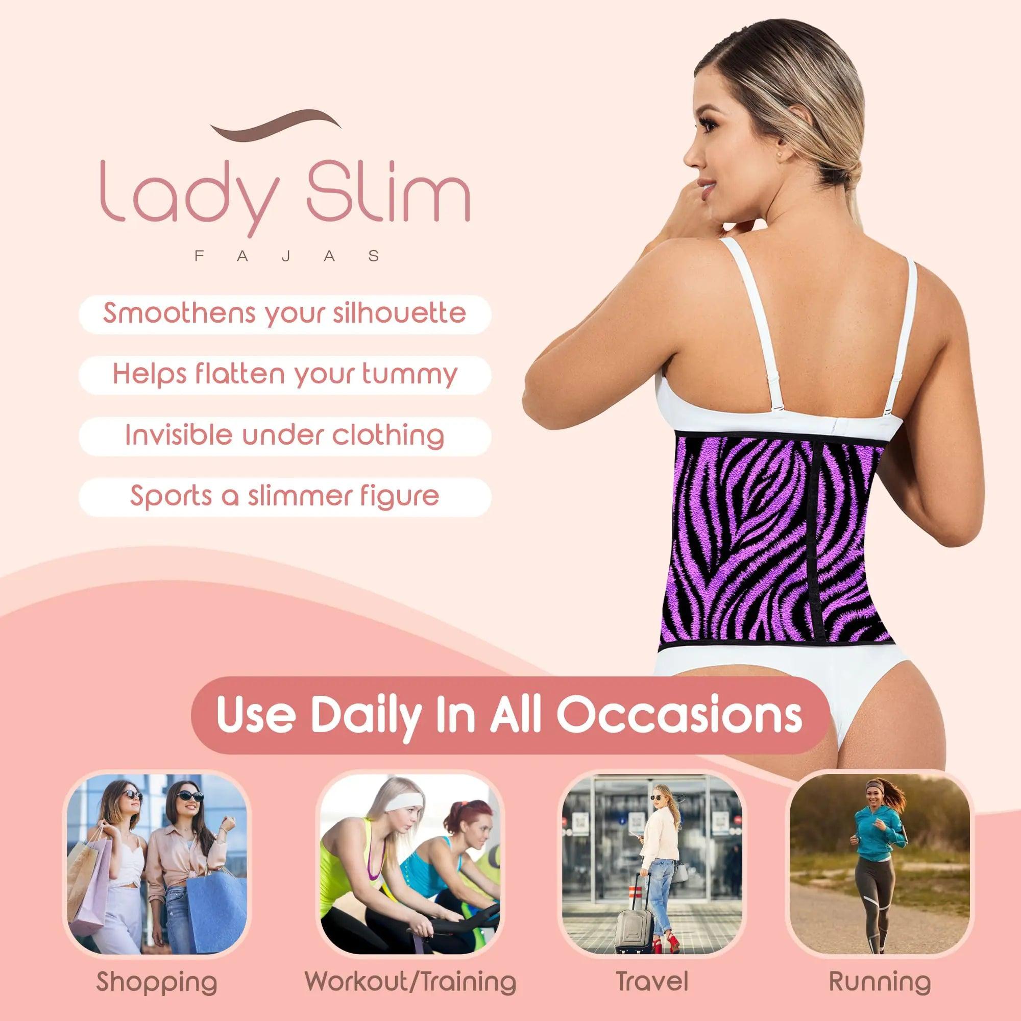 Lady Slim Fajas Colombianas Reductoras Y Moldeadoras para Mujer Underbust Waist Cincher Sport Girdle Hourglass Body Shaper Purple Large - Evallys.com