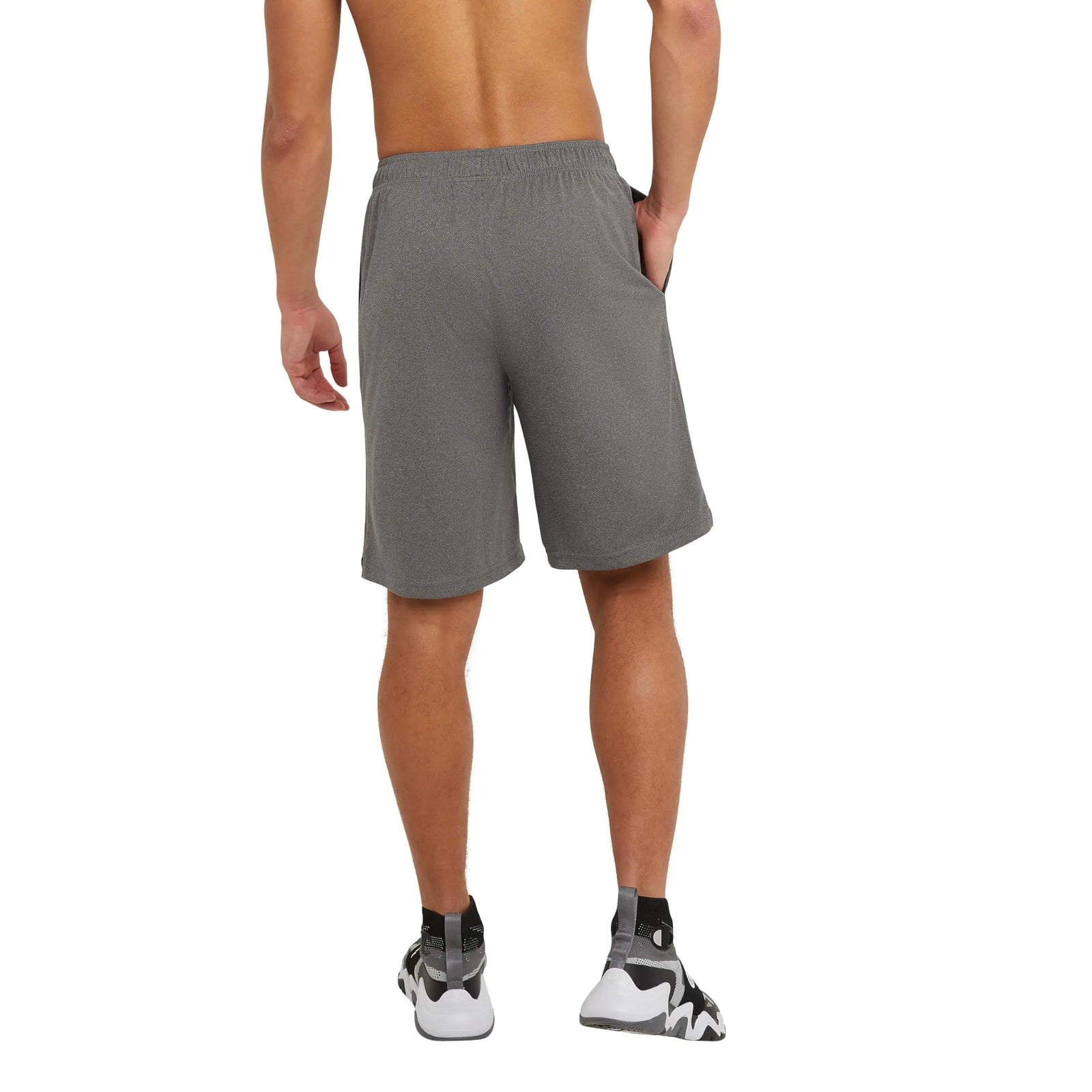 Champion Men's Sport Shorts, Moisture Wicking, Athletic Shorts, Gym Shorts (Reg. Or Big & Tall) Standard Small Granite Heather C Logo - Evallys.com # #