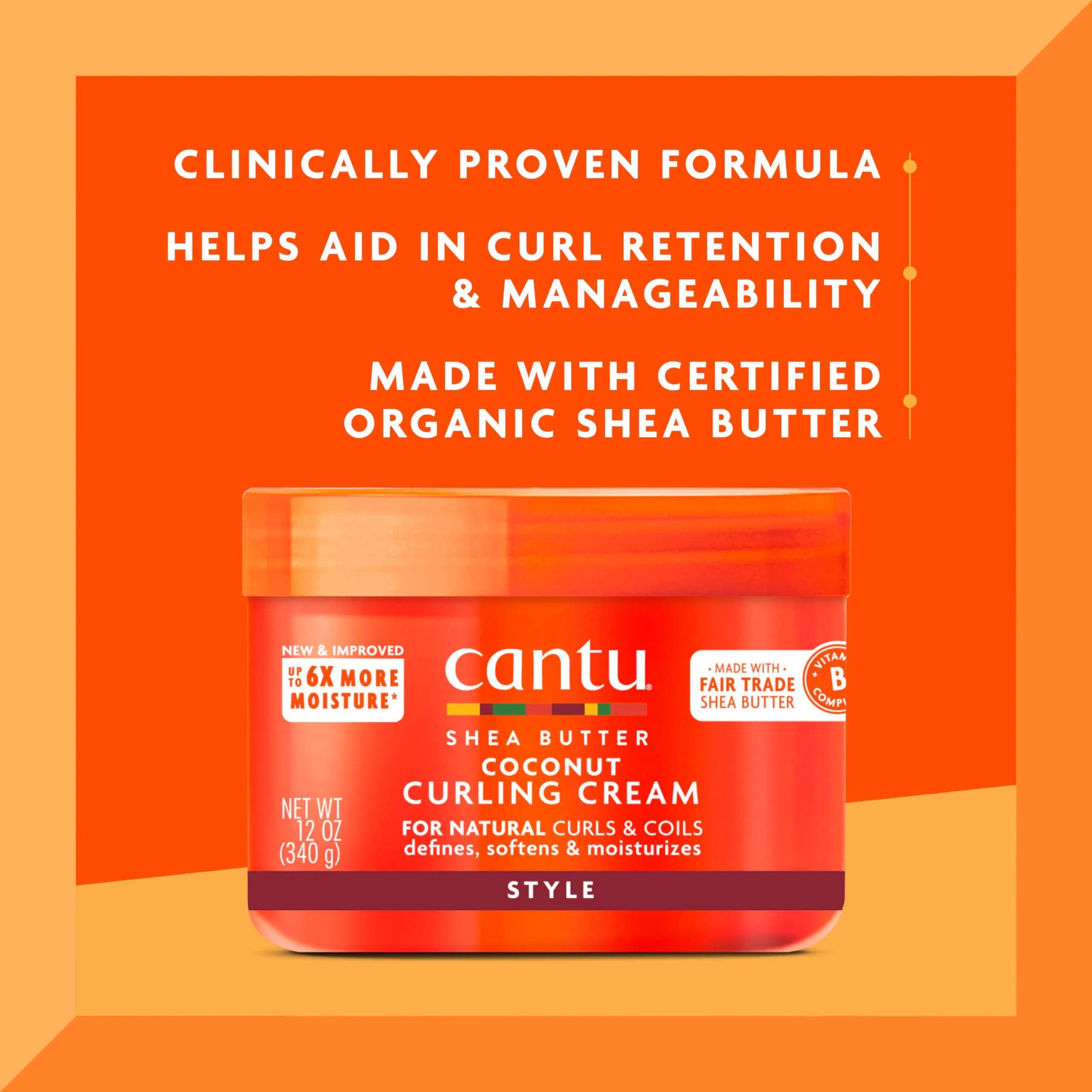 Cantu Coconut Curling Cream for Natural Hair with Pure Shea Butter, 12 oz (Pack of 2) 12 Ounce (Pack of 2) - Evallys.com # #