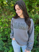 Black Leopard Mama Faux Embroidery Sweatshirt - Evallys.com