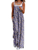 YESNO Women's Summer Boho Casual Jumpsuits Wide Leg Overalls Floral Print Baggy Rompers with Pocket PZZCR Medium Floral 08 - Evallys.com