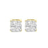 10K Yellow Gold Plated .925 Sterling Silver 1.0 Cttw Princess-Cut Diamond Composite Multi Stone Stud Earrings (J-K Color, SI2-I1 Clarity) - Evallys.com # #