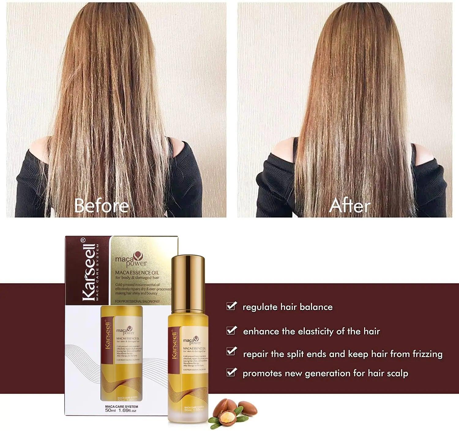 Karseell Moroccan Argan Oil for Hair Healing Cold Pressed Weightless Argan Oil Hair Serum for Dry Damaged Hair 50ml - Evallys.com # #